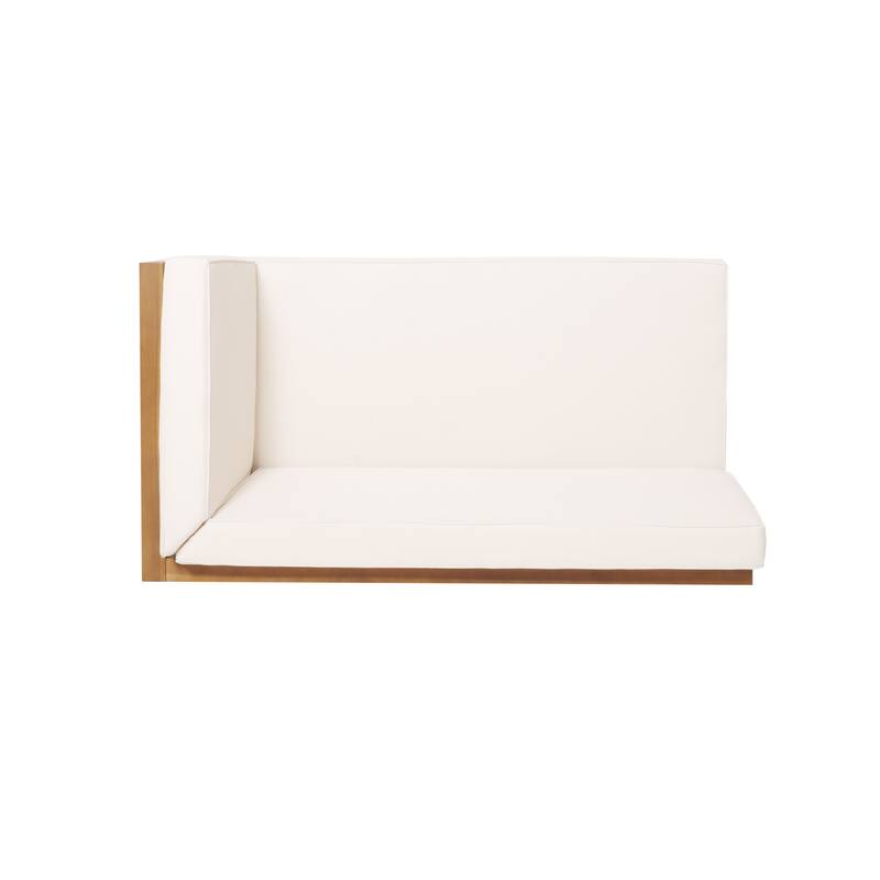 Brava Outdoor Acacia Wood X-Back Patio Sectional Sofa by Christopher Knight Home
