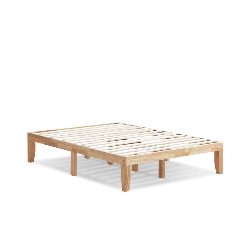 Gymax 14'' Full Size Wooden Platform Bed Frame w/ Strong Slat Support - Natural