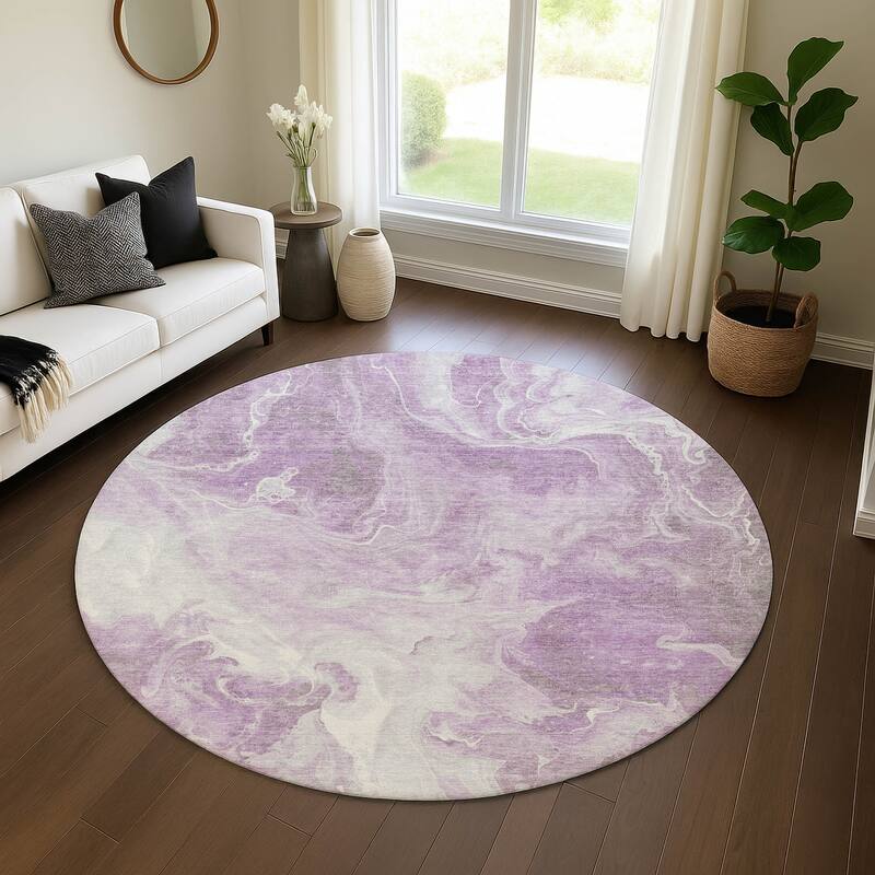 Premium Washable Super Soft Modern Chic Mayfield Rug - Lavender - 8' x 8'