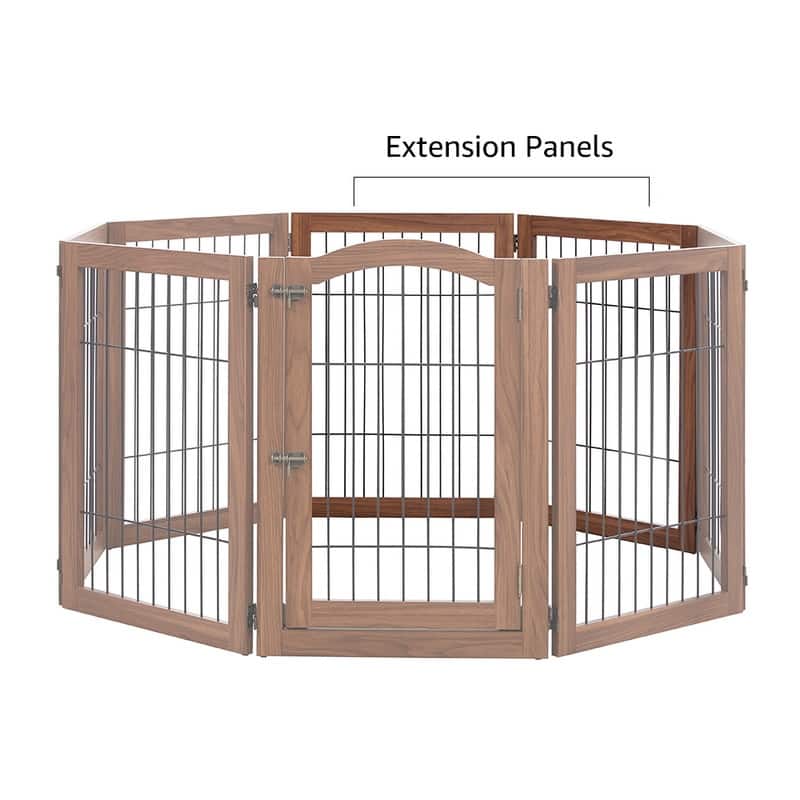 beeNbkks Extra Wide Pet Gate, 6 Panels Freestanding