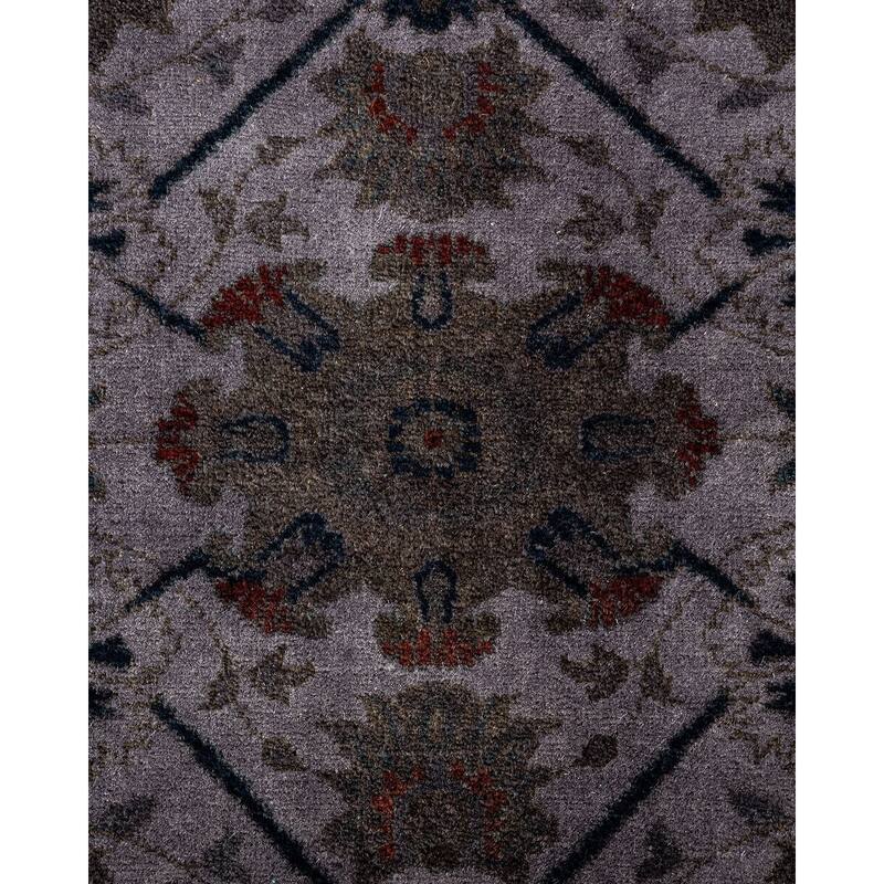 Overton Hand Knotted Wool Vintage Inspired Modern Contemporary Overdyed Gray Area Rug - 3' 4" x 5' 0"
