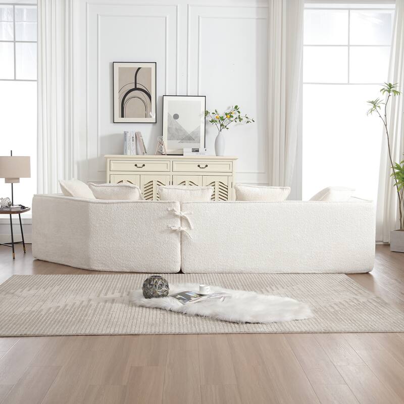 Modern Boucle 3-Seater Sofa with Double Seat and Corner Design, Oversized and Comfortable for Living Room or Office.