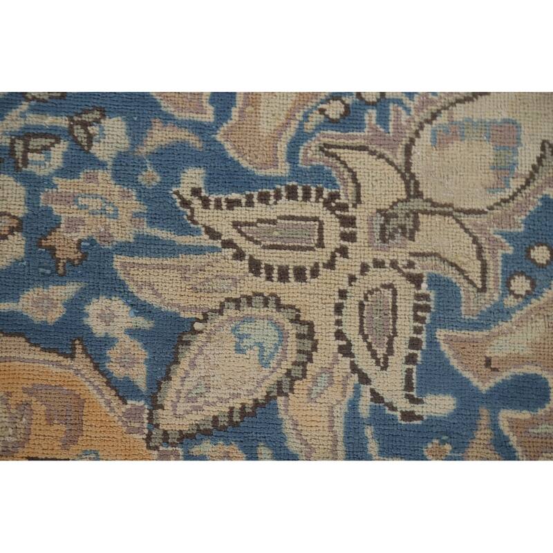 Hand Knotted Oriental 100% Wool Carpet Traditional Floral Yellow & Gold Mashad Area Rug - 12' 8'' X 9' 7''