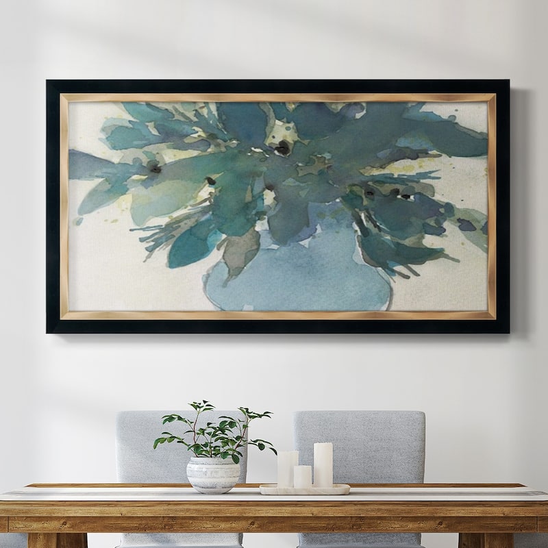 Blue Vintage Charm I Premium Framed Canvas- Ready to Hang