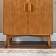 preview thumbnail 9 of 13, Rustic Wooden Sideboard Buffet Cabinet Wine Bar Cabinet with Wine Glass Holder & Wine Bottle Rack for Home Dining Room, Brown