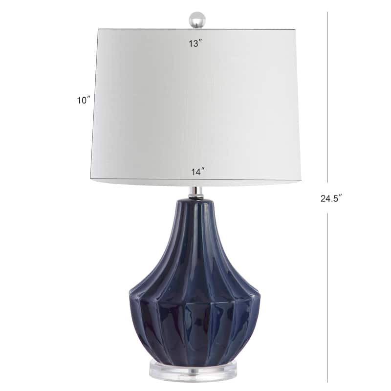 Thatcher 24.5" Ceramic LED Table Lamp, Navy by JONATHAN Y