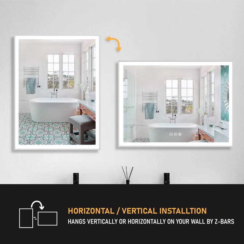 Wall Mounted Bathroom Heavy Duty Framed LED Mirror With bright light And And Memory Function