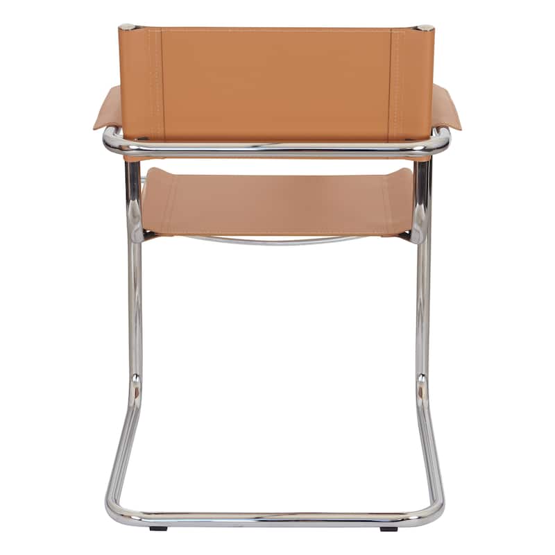 Breuer Chair Company Mart Stam Cantilever Armchair Arm Chair w/ Chrome Frame (Various Bonded Leather Colors)