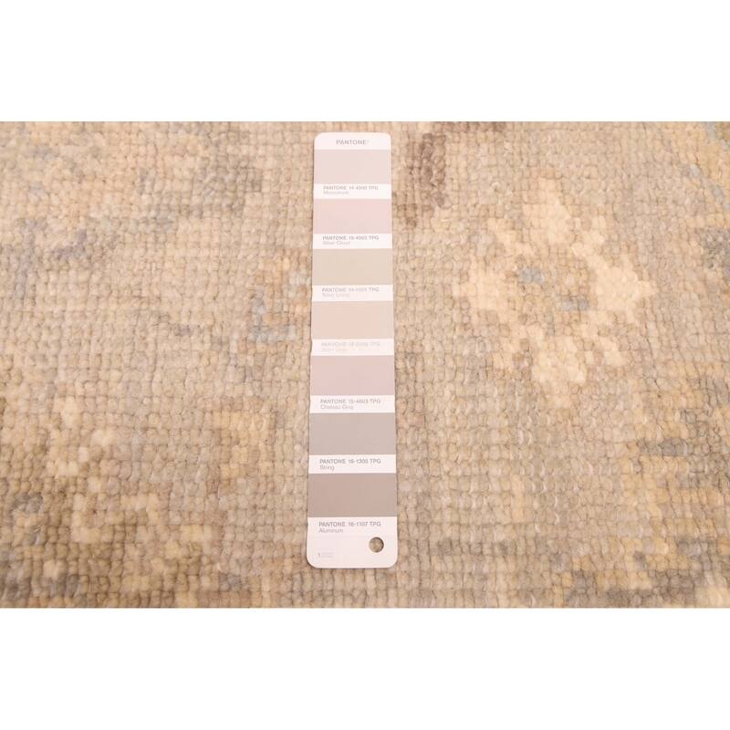 ECARPETGALLERY Hand-knotted Kavya Oushak Light Grey Wool Rug - 5'11 x 8'10