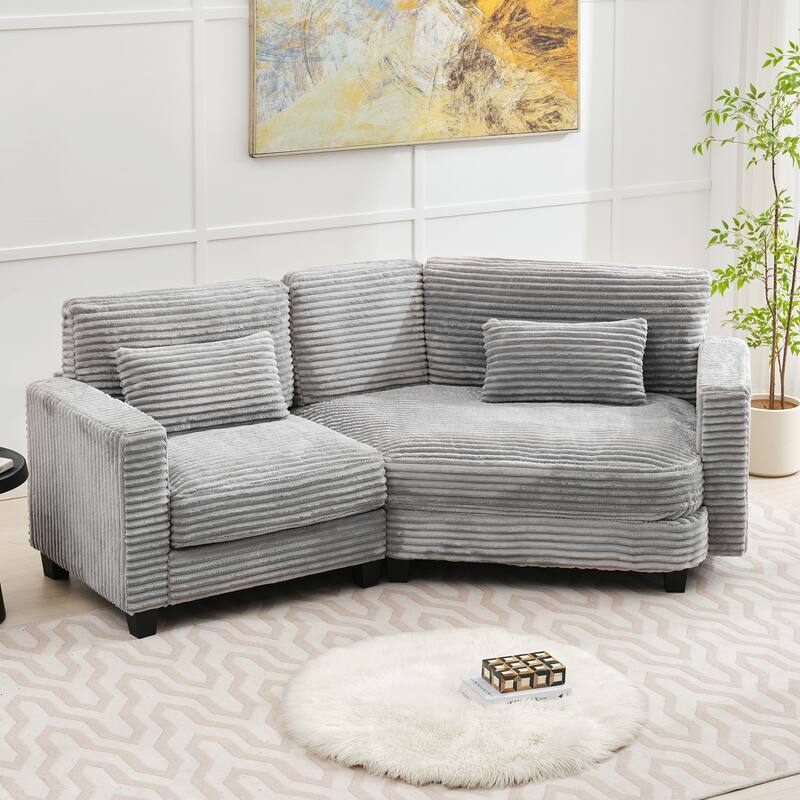 Multi-seat(3/4/5 seats) Corduroy Sectional Sofa, Modular Couch for Living Room & Business