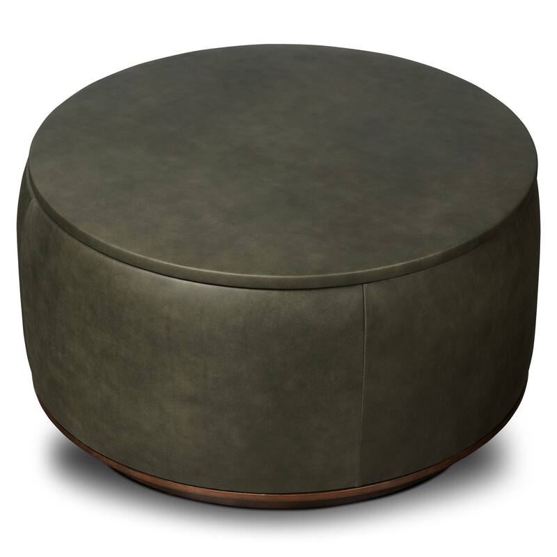 Poly & Bark Herve Storage Ottoman - Full Grain Genuine Italian Leather