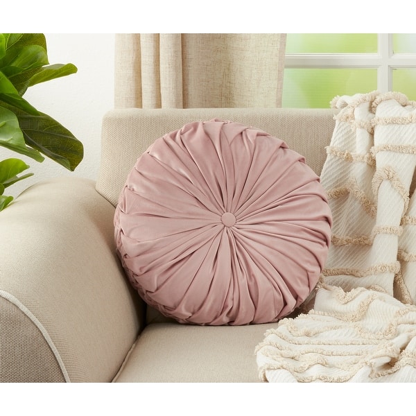 Pintuck Cushion Pink Round Velvet Cushion Velvet Pintuck Throw