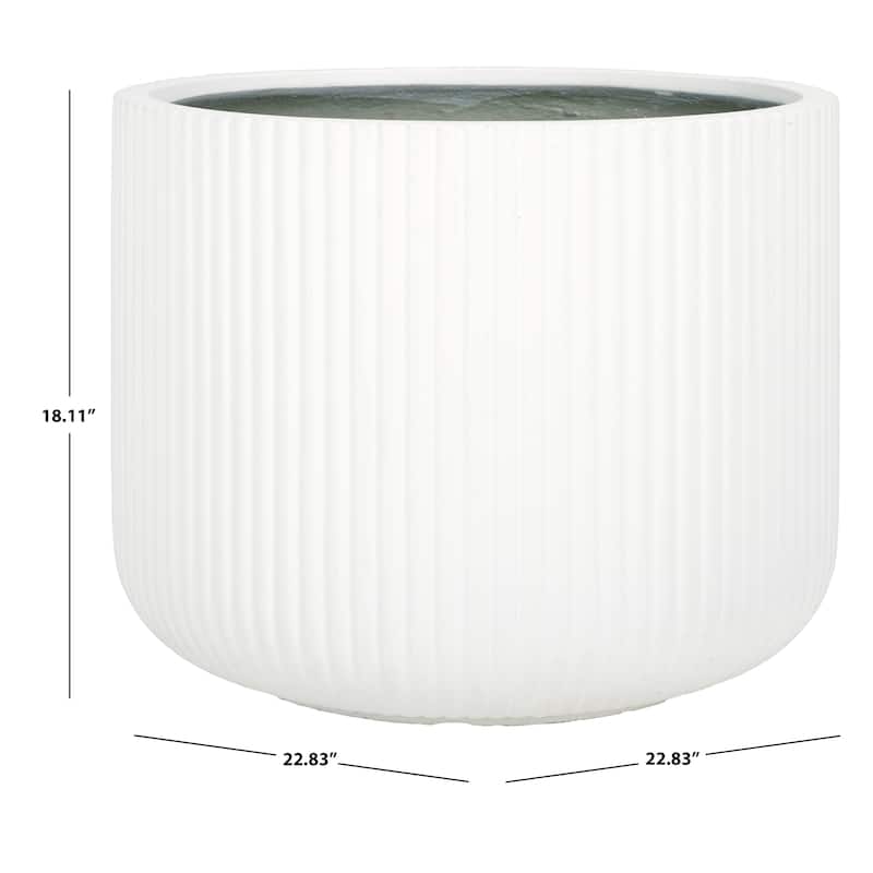 SAFAVIEH Outdoor Living Lucca Large Planter Pot - 23"W x 23"D x 18"H - White