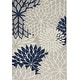 preview thumbnail 57 of 112, Nourison Aloha Floral Modern, Indoor/Outdoor Area Rug 3'6" x 5'6" - Ivory/Navy Blue