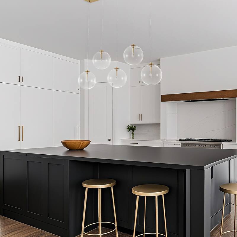 5 - Light Dimmable Kitchen Island Modern Linear Chandelier