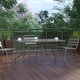 preview thumbnail 15 of 30, Rectangular Glass Metal Patio Table with Umbrella Hole