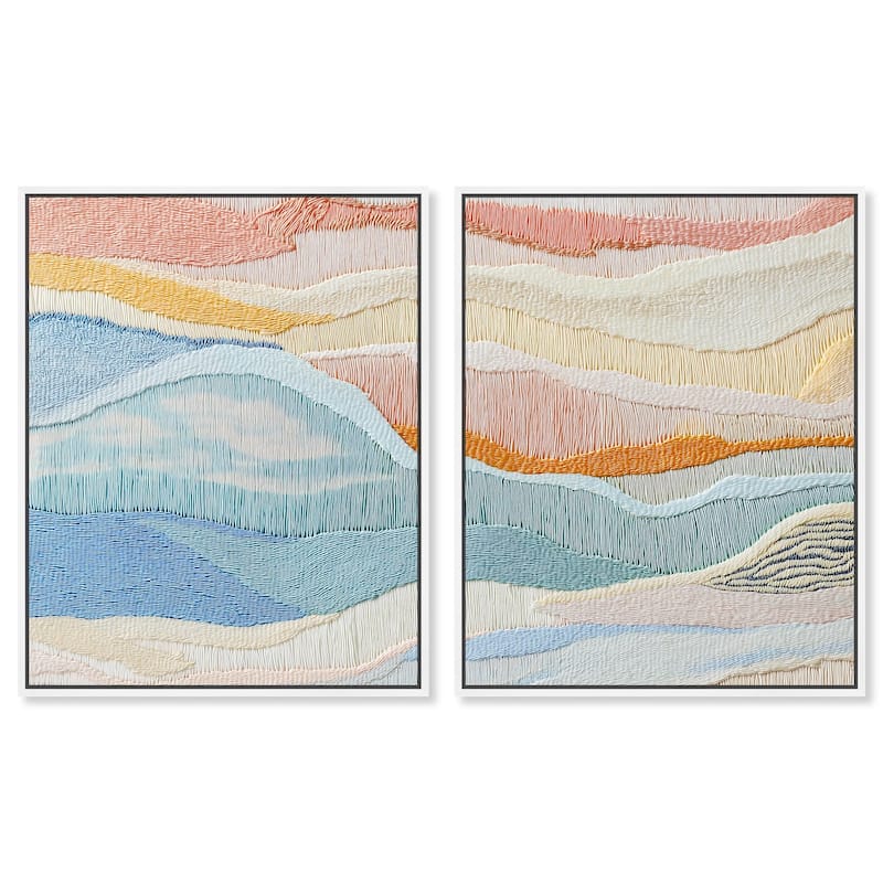Morning Calm I Canvas Set of 2 by Art Remedy - 30" x 36" - White