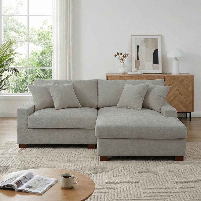 Oversized Modern Chenille Modular Sectional Sofa with Chaise