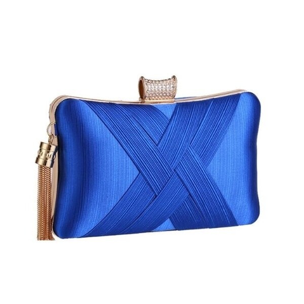 blue evening purse