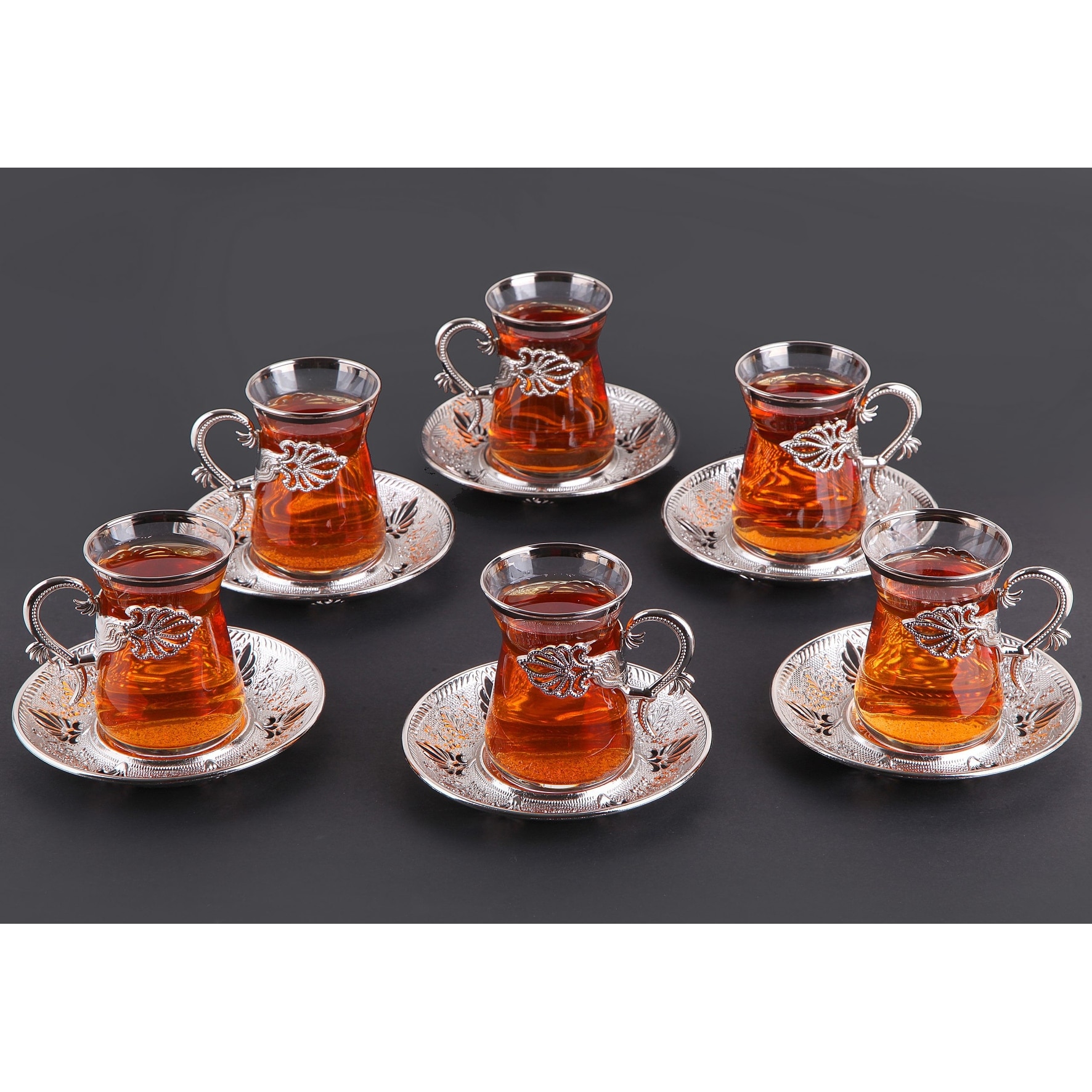 Irem Authentic Armudu Tea Glass and Saucer Set for 6