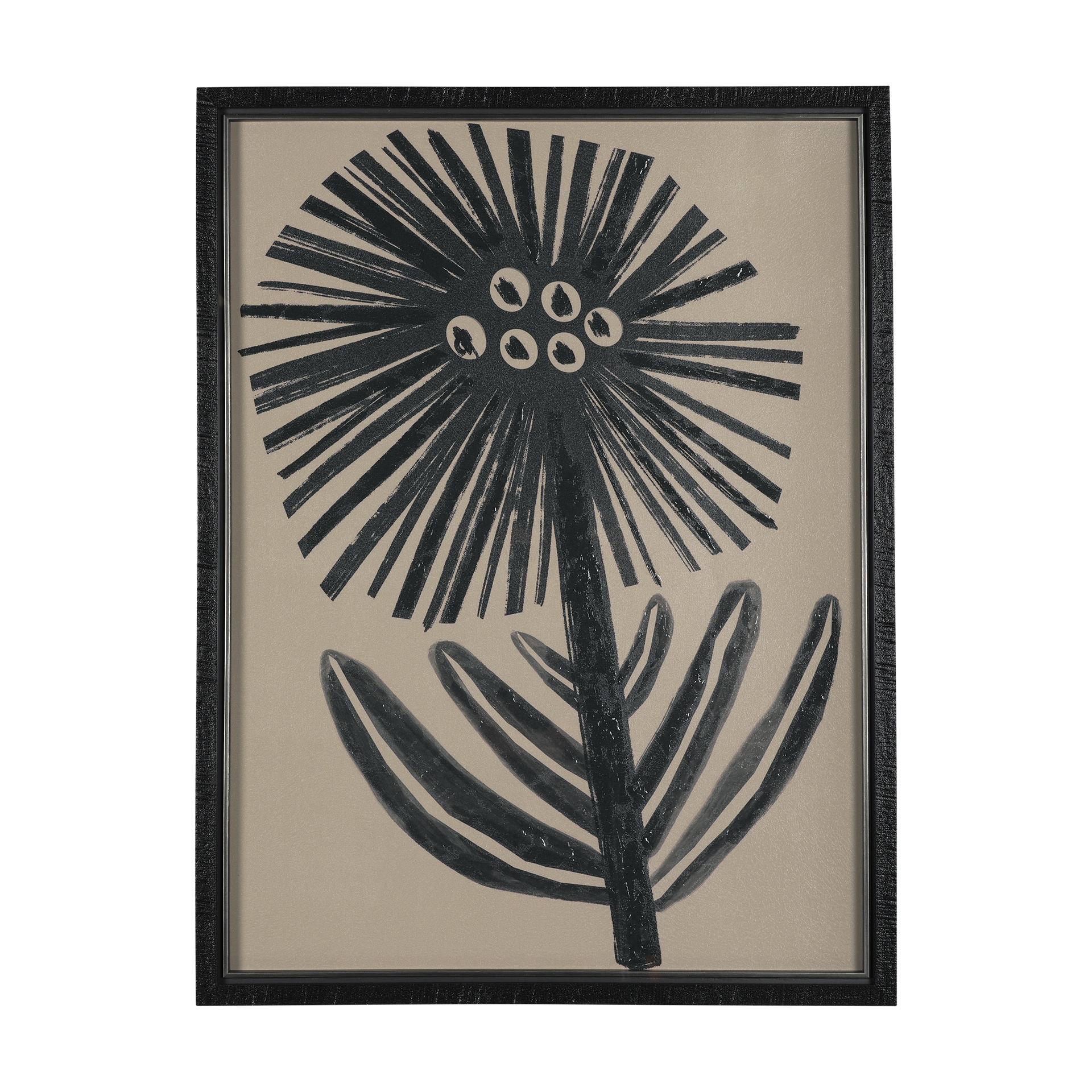 Simple Floral - Bloom by Mercana Studio Hand Embellished Textured Framed Art Photo Matted under Glas