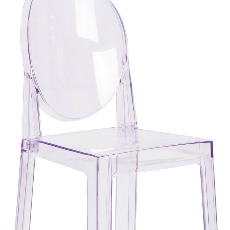 4 Pack Ghost Transparent Crystal Barstool with Oval Back