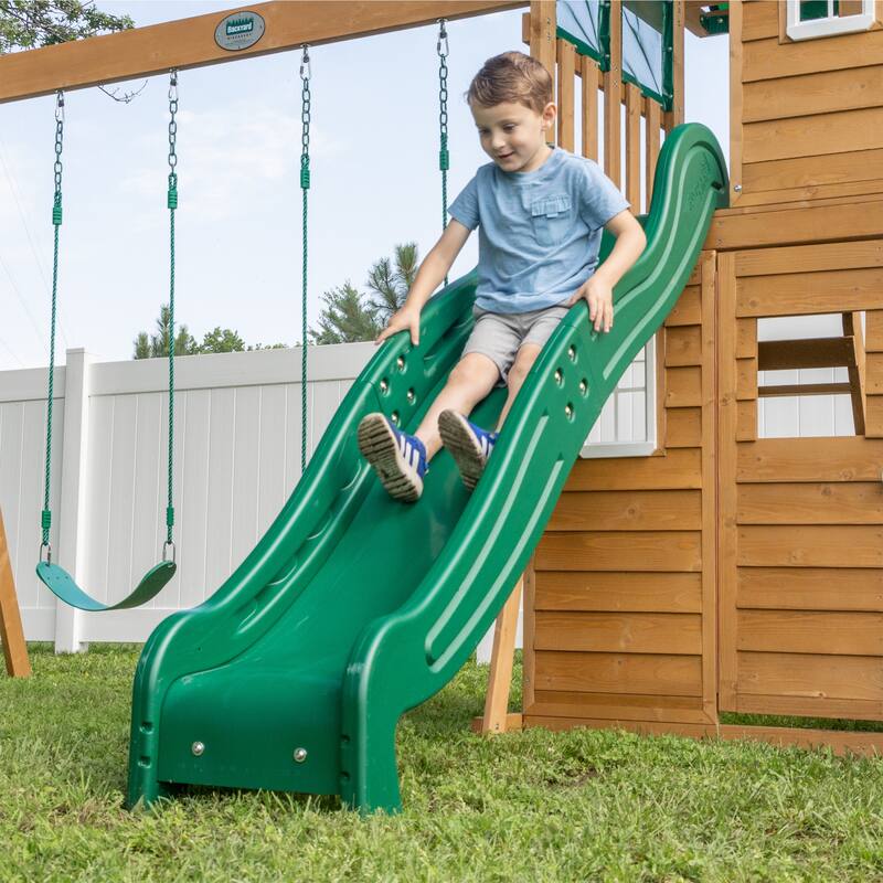 Backyard Discovery Fall River Nordic Spruce Swing Set, Clubhouse