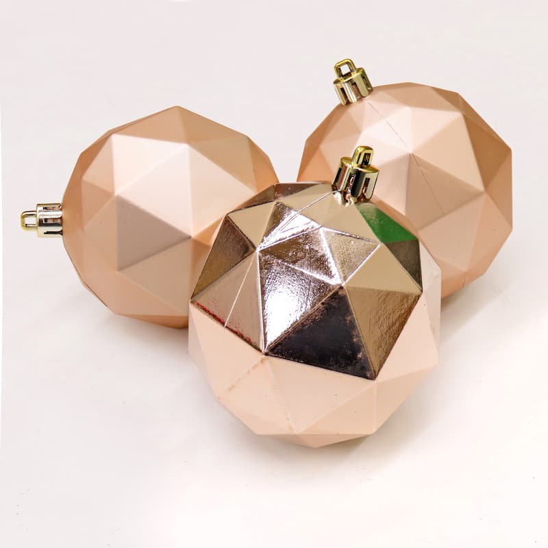 National Tree Company 6-Piece Shatterproof Geometric Silver Ornaments - 3 in