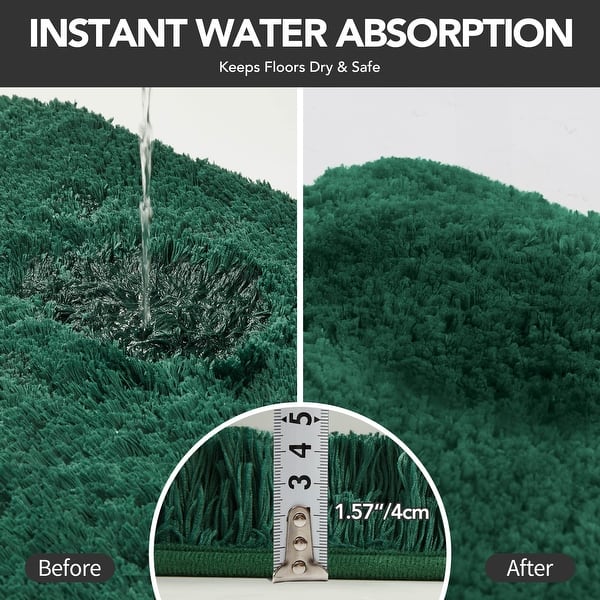 dimension image slide 12 of 13, Deconovo Super Absorbent & Thick Bath Mat Rugs (1 PC)