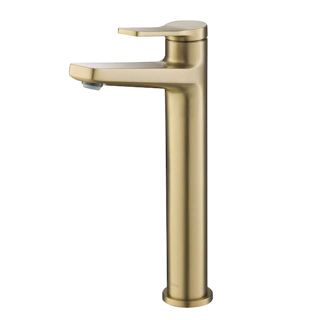 KRAUS Indy Single Handle 1-Hole Vessel Bathroom Faucet - Brushed Gold