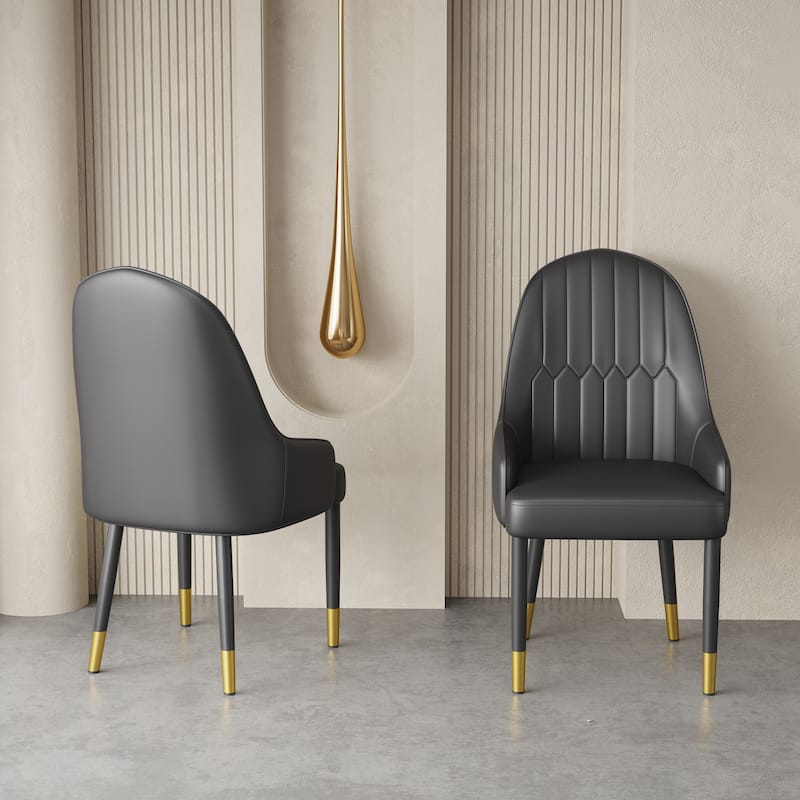 Modern Leather Dining Chair Set of 2