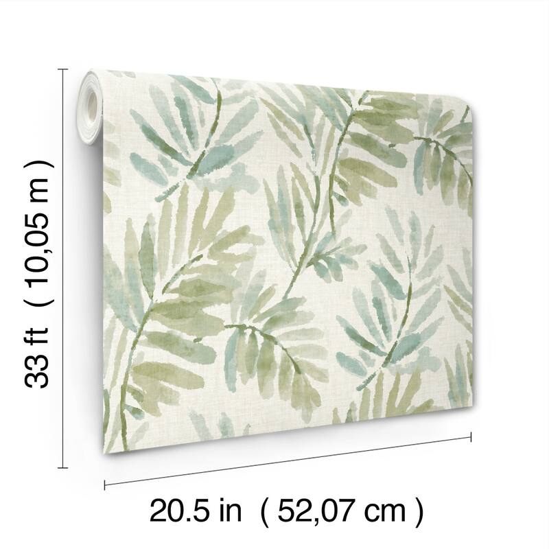 A-Street Prints Serenade Sea Green Ferns Wallpaper