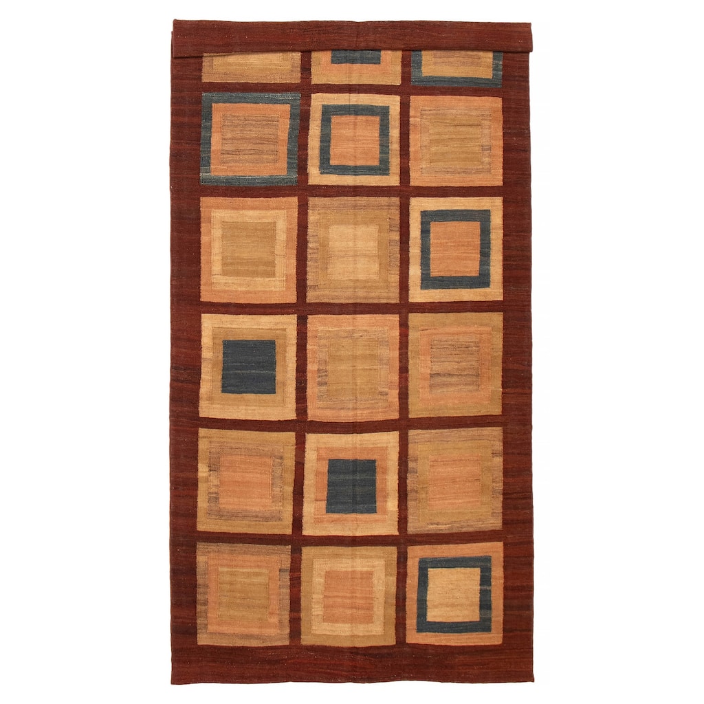 ECARPETGALLERY Flat-Weave Ankara FW Tan Wool Kilim - 6'2 x 12'2