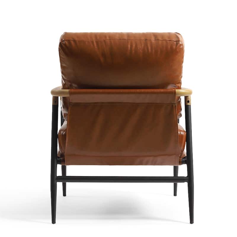 27" W Modern Upholstered Metal Frame Accent Chair