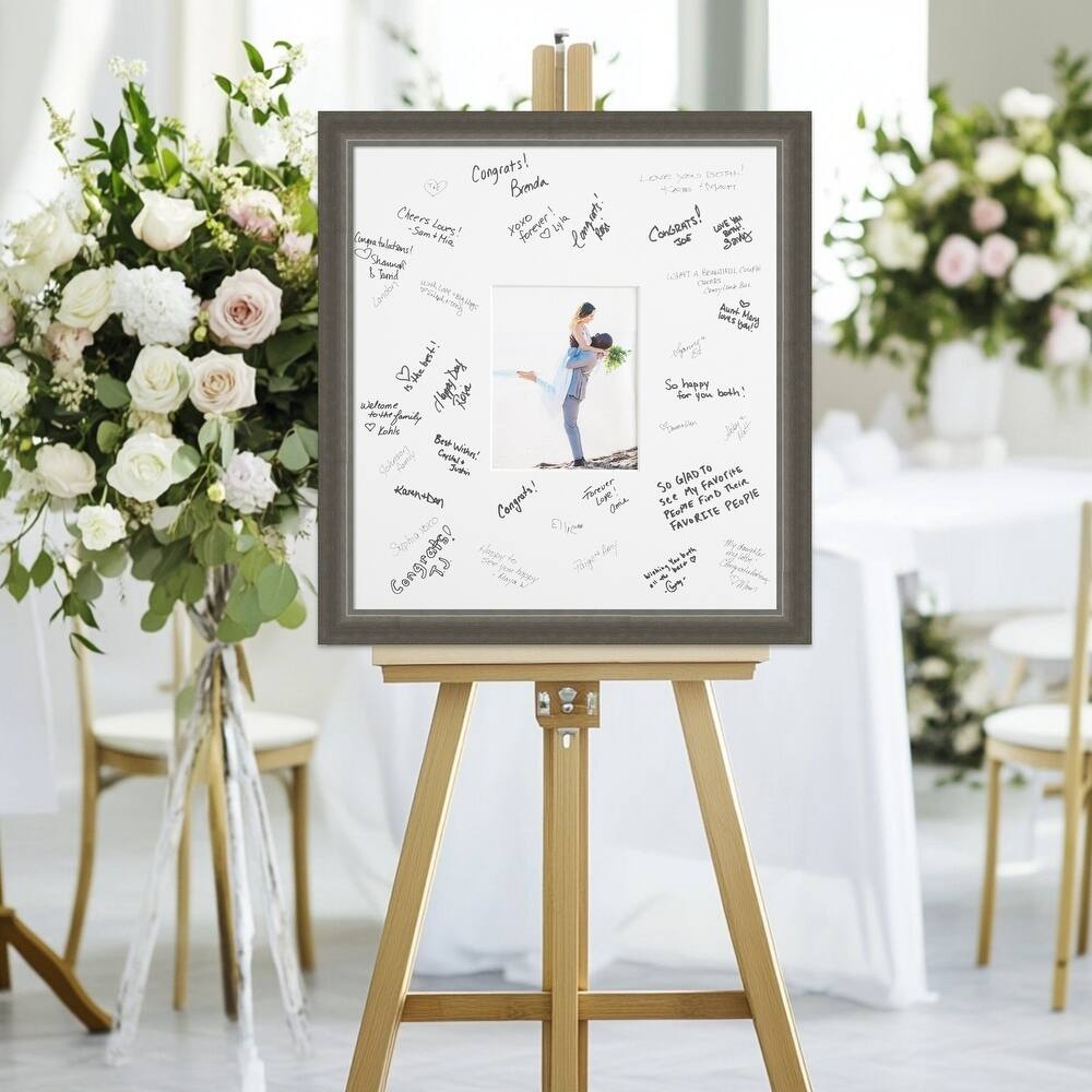 Domus Signature Mat Picture Frame - Autograph Photo Frame Guest Book Alternative for Weddings, Graduations, or Retirement