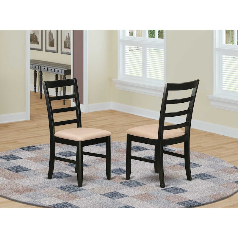 Kitchen Dining Chair - Saddle Brown Wood Seat - Comfortable Back Support