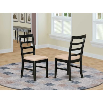 Kitchen Dining Chair - Saddle Brown Wood Seat - Comfortable Back Support