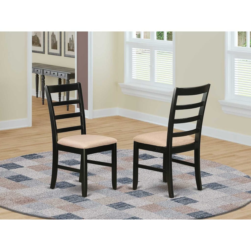 Kitchen Dining Chair - Saddle Brown Wood Seat - Comfortable Back Support