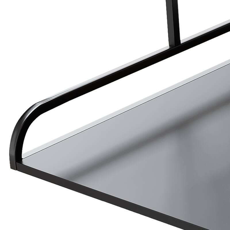 Moasis Laundry Countertop with Double-Layer Storage Shelf and 5 Built-In Hooks