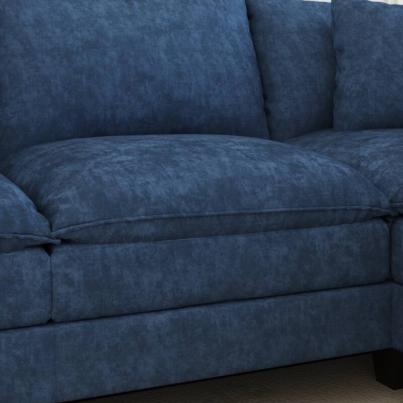 GDFStudio - Chenille L-Shaped 97" 5-Seater Sectional Sofa with Armrest Storage