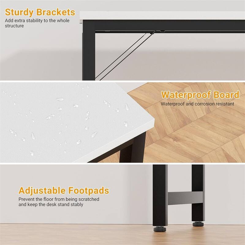 55 Inch Computer Desks with Power Outlets