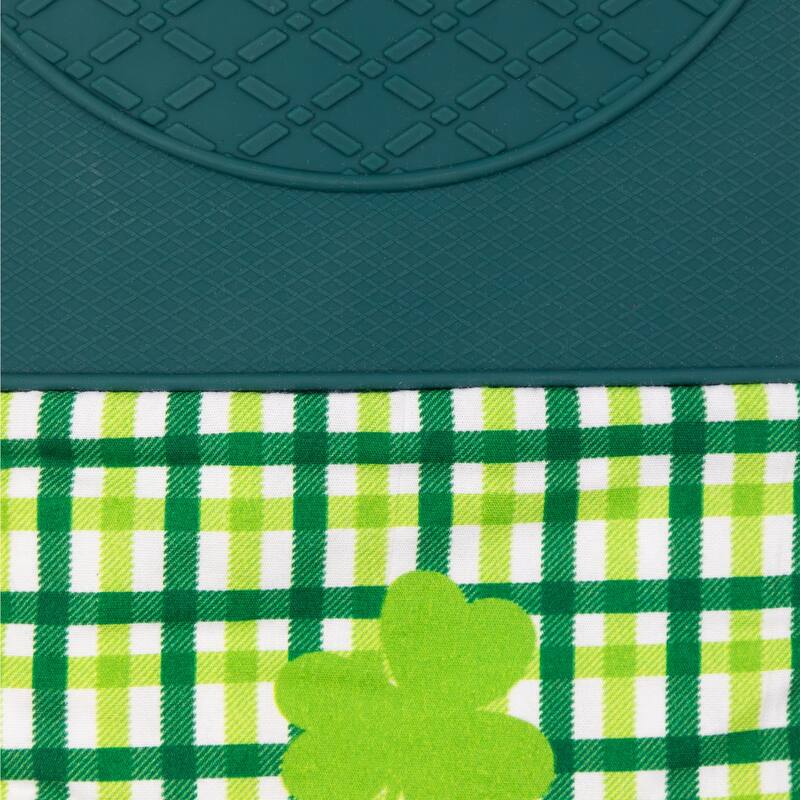 Set of 2 Green Plaid Shamrock St. Patrick's Day Oven Mitts 12.5"