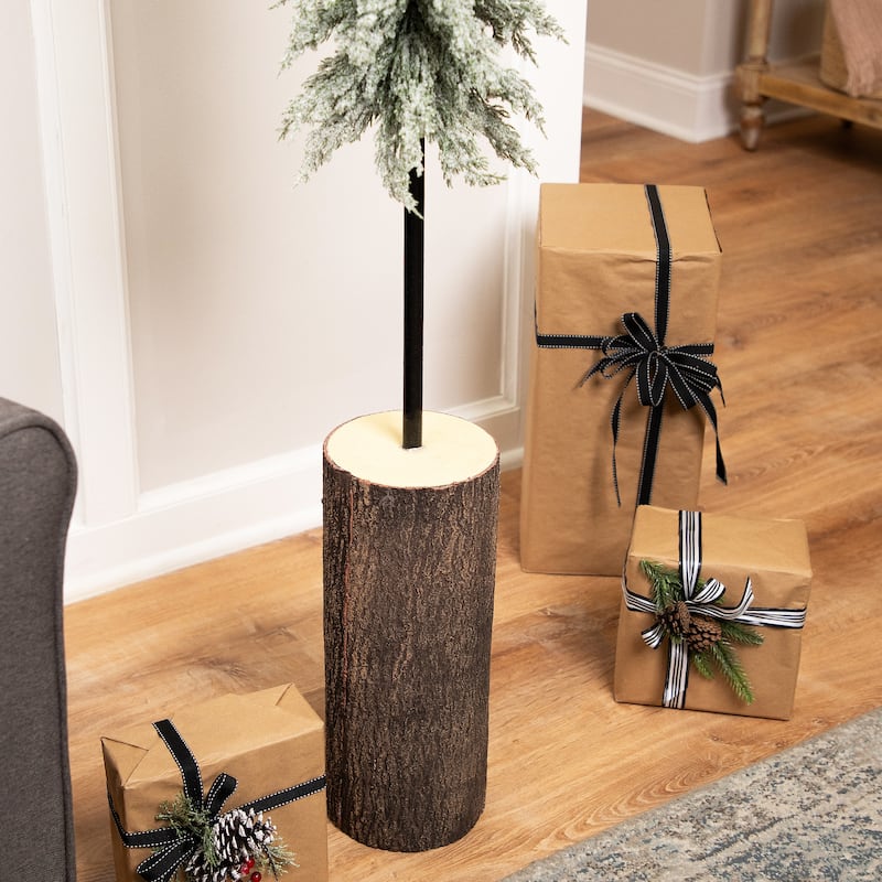 Slim Flocked Downswept Norfolk Pine Artificial Christmas Tree - 5.5' - Unlit