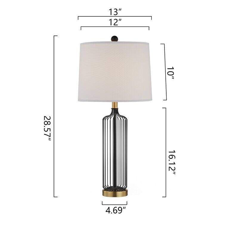 28.57" Metal line Table Lamp Set (Set of 2)