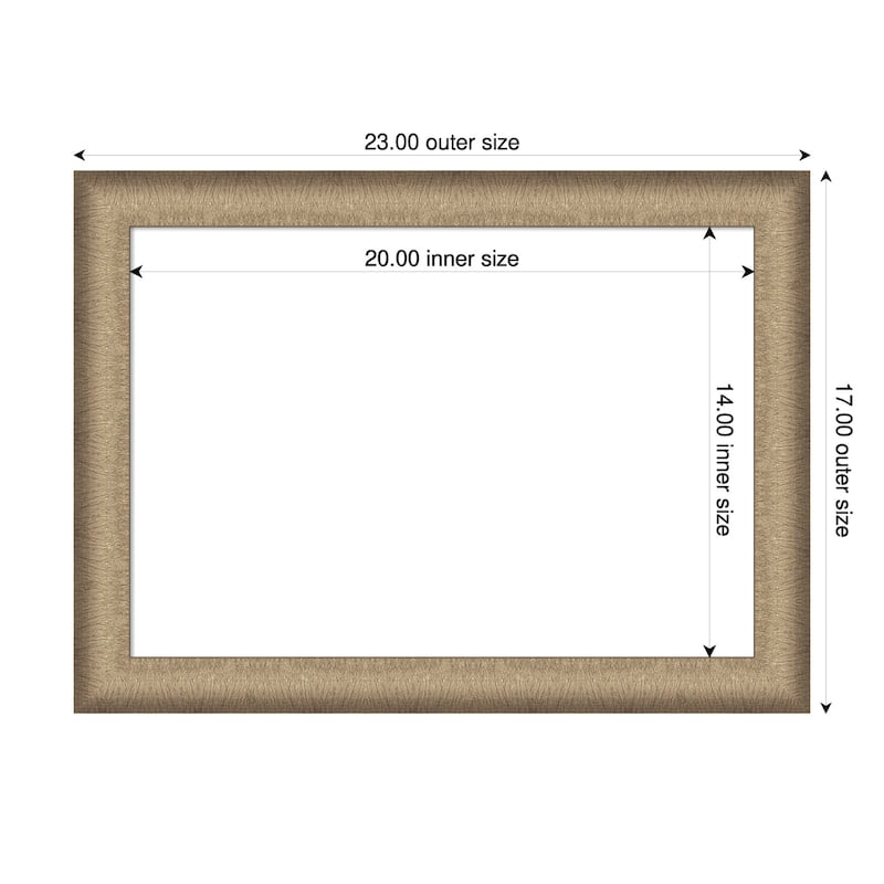 Amanti Art Elegant Brushed Bronze Narrow Framed Dry Erase Magnetic Board - 23 x 17 in - Elegant Brushed Bronze Narrow