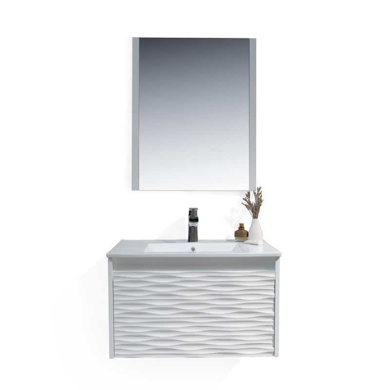 Contemporary White Floating Vanity Set
