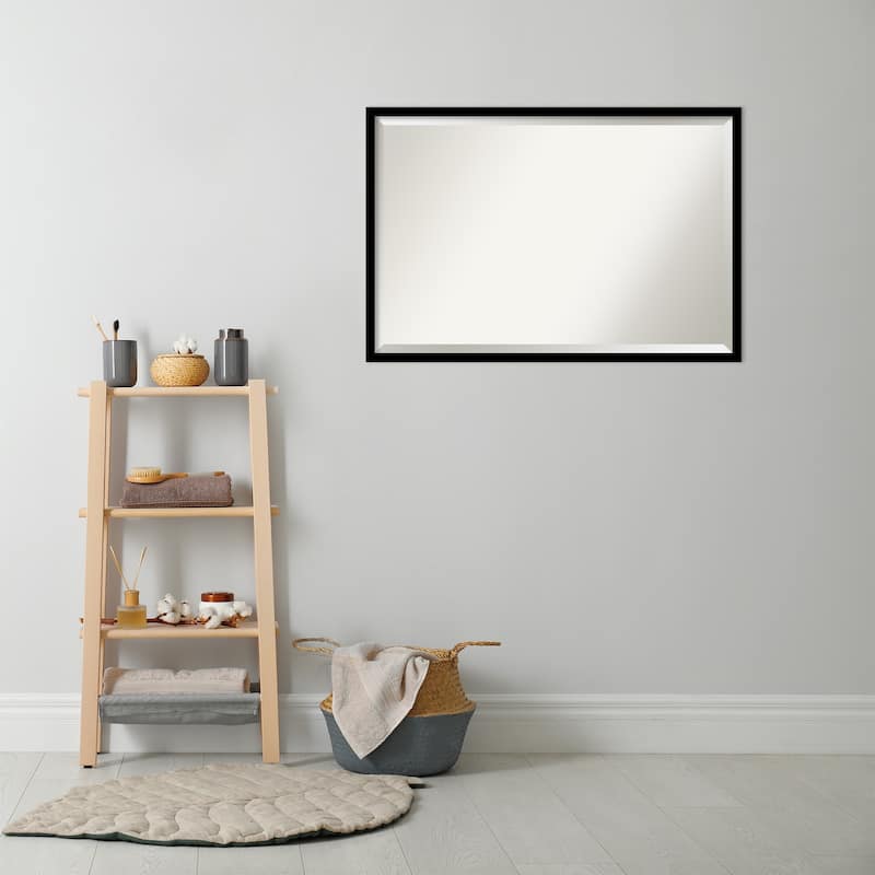 Beveled Bathroom Wall Mirror - Jet Frame