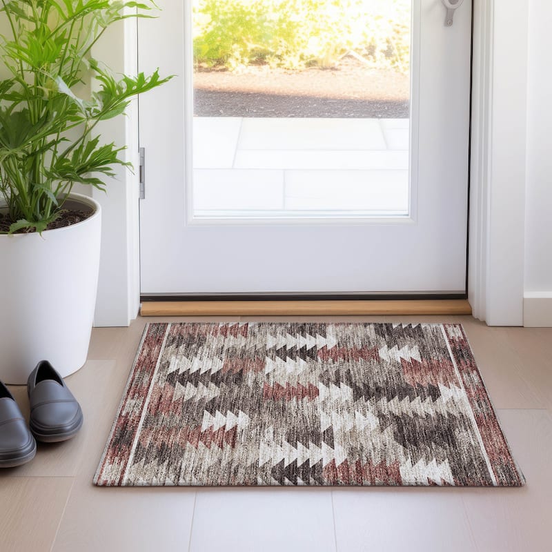 Machine Washable Indoor/ Outdoor Chantille Boho Moroccan Rug