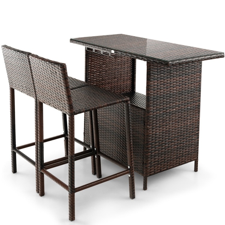 3 piece best sale wicker bar set