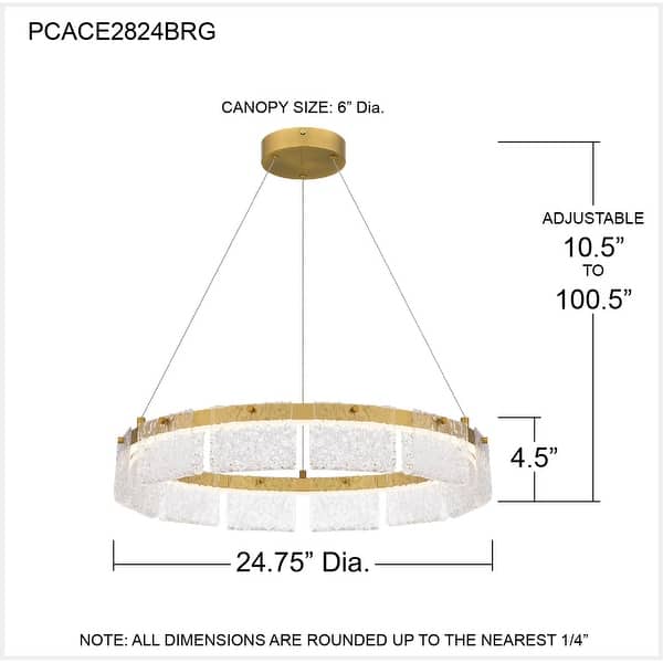 Alice Integrated LED Brushed Gold Pendant Light